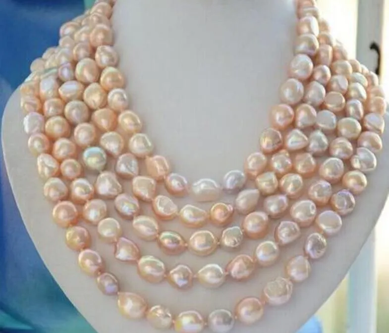 Natürliche 8 mm Südsee-Multicolor-Gold-Rosa-Perlenkette 100 Zoll
