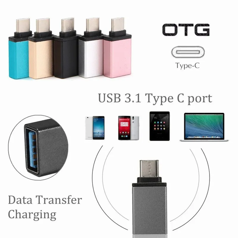 Mini Type C USB 31 OTG Male to USB Converter Typec 30 Adapterkontakt för Xiaomi Redmi Huawei Samsung Meizu LE2687381