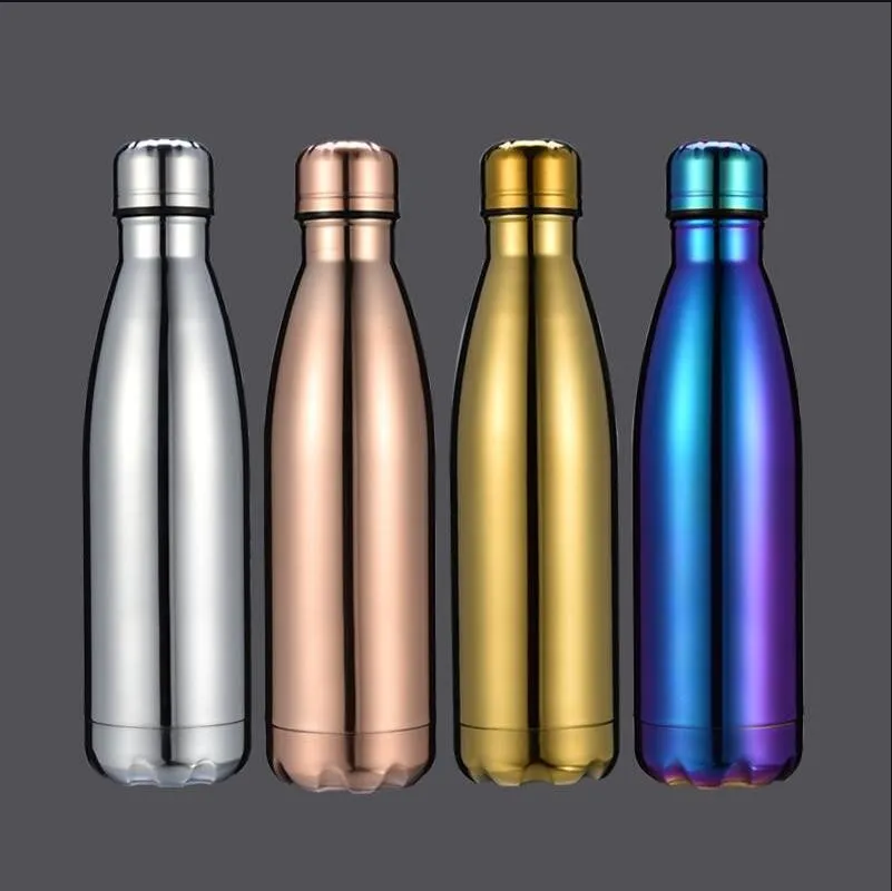 Coloful Cola Shaped Bottle Insulated Double Wall Vacuum high-luminance Water Bottle Creative Thermos bottle Coke cups 17 oz