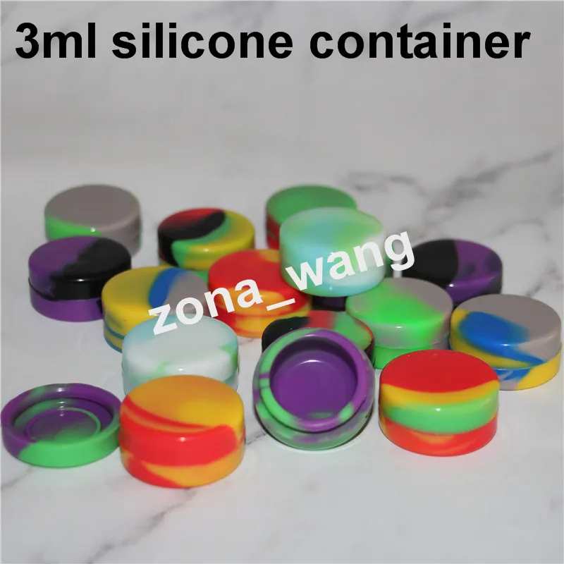 100% Food Grade 3ML 5mL 7mL potten Dabber Siliconen Olie Containers Ronde Concentraat Pot Dab Wax Container voor Dabs Pass FDALFGB Test