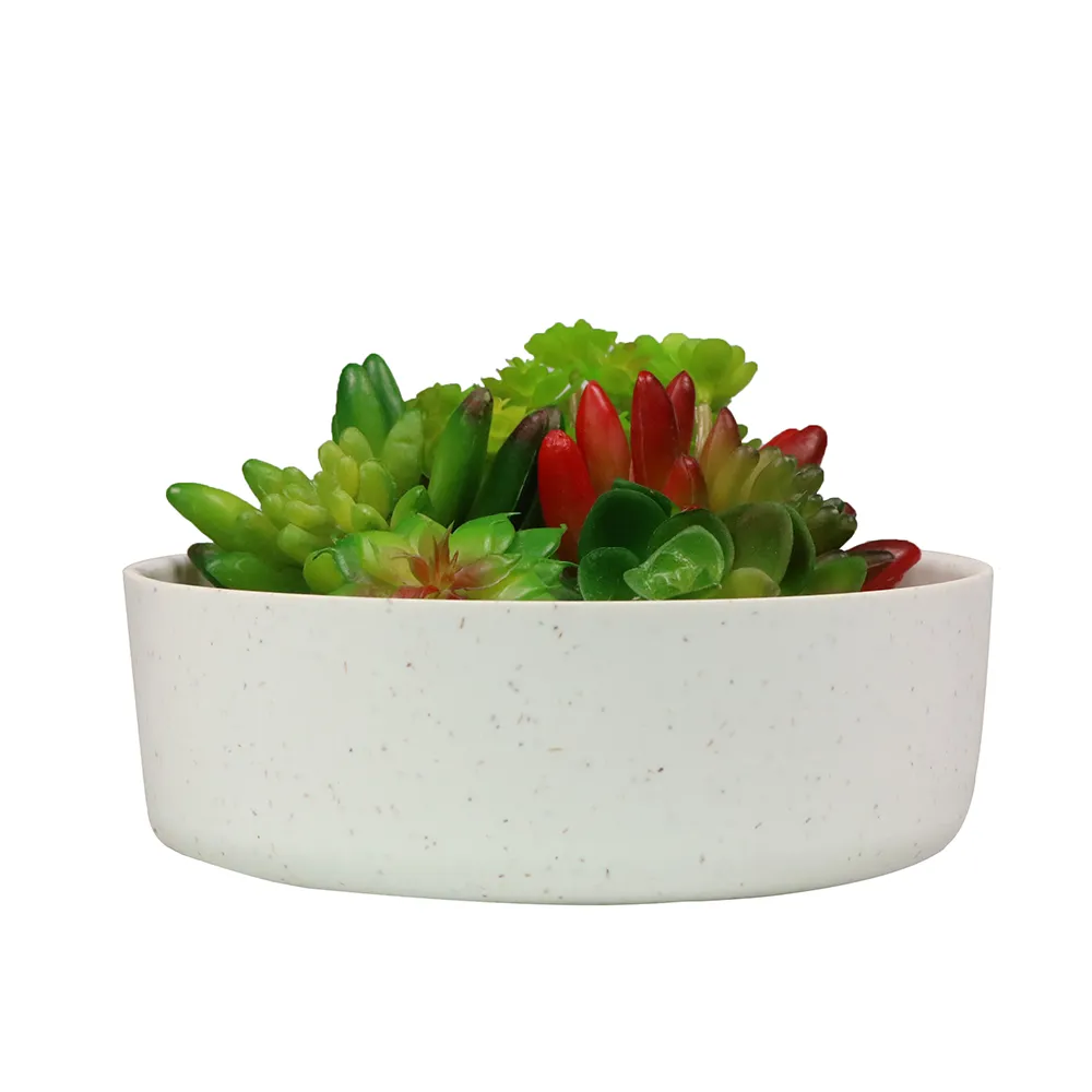 Muzhi 6,6 tums växtfiber runda succulent kaktusplanter krukor, modern design Dekorativ trädgård Succulent container 10pcs moq