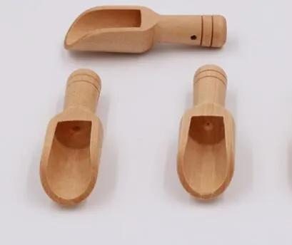 Hurtownie i detaliczna Salt Tea Spoon Tableware Wood Crafts Drewniane Łyżka Drewniana Łyżka 74mm * 24 mm
