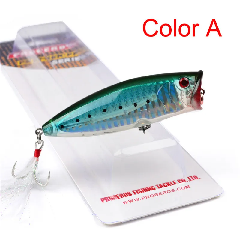 Brand High Quanlity Popper Bass Fishing Bait 7.5см 19г 6 Цвета пластиковые лазерные крикбаты приманки приманки с коробкой