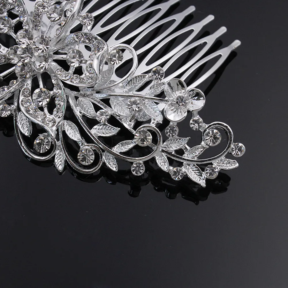 special offer promotion hairpins feis whole fashion crystal big flower and small leaf hair decoration pins bride wedding acces3118169