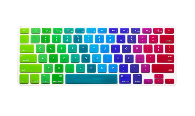 Custodia morbida tastiera in silicone arcobaleno Custodia protettiva MacBook Pro Air Retina 11 13 15 pollici Scatola al dettaglio antipolvere impermeabile US Ver