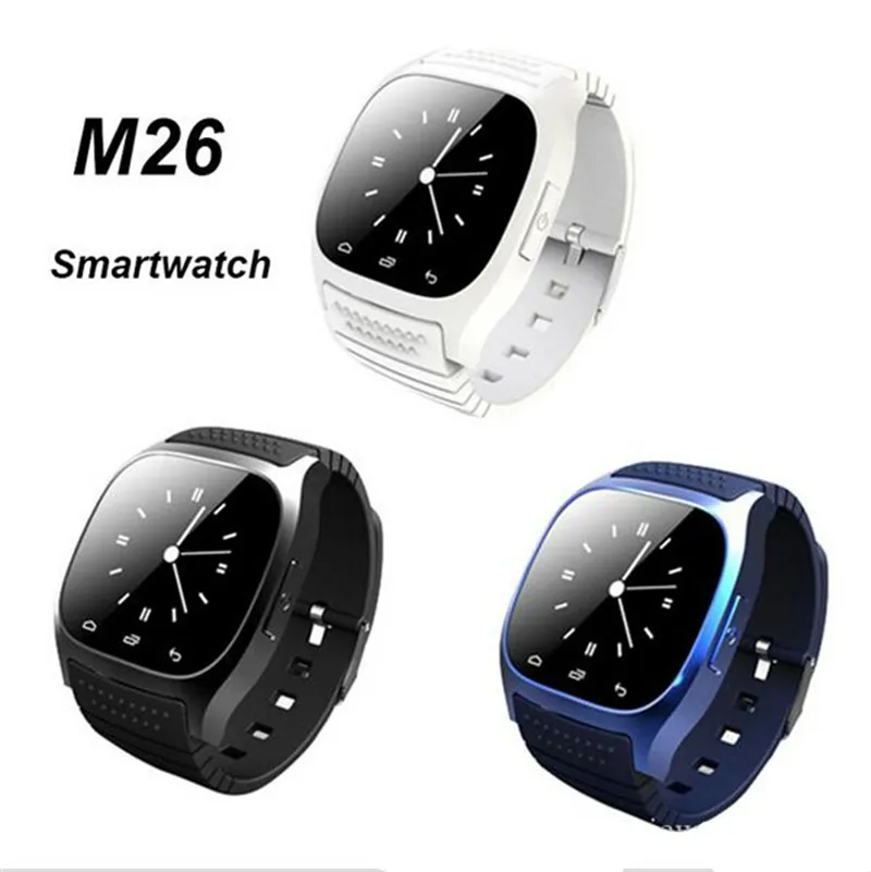 M26 SmartWatch Wirelss Bluetooth Smart İzle Telefon Bilezik Kamera Android için Uzaktan Kumanda Anti-kayıp alarm Barometresi X6 A1 izle