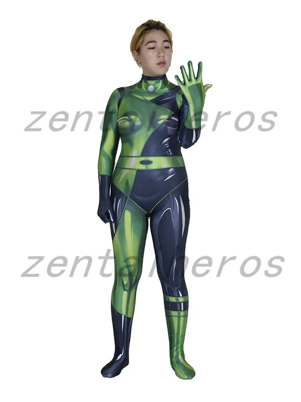 Shego Of Kim Possible Costume Femme Costume Impression Costume Spandex Lycra Zentai Halloween costume