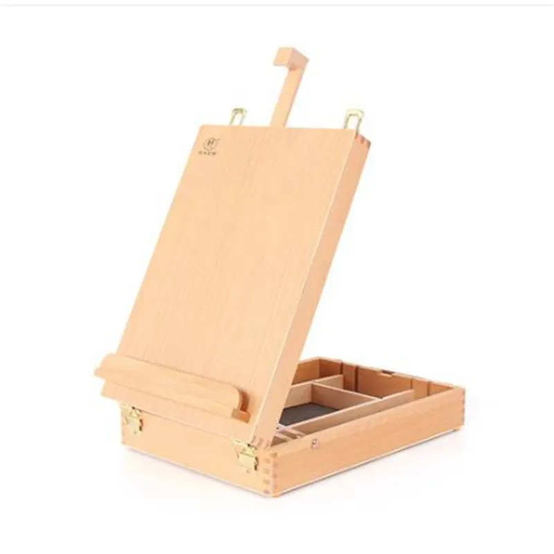 HBX-11 Draagbare Beukenschets Box met Ezel 36 27 11.5cm Houten Kleur Kunst Ambachten Geschenken