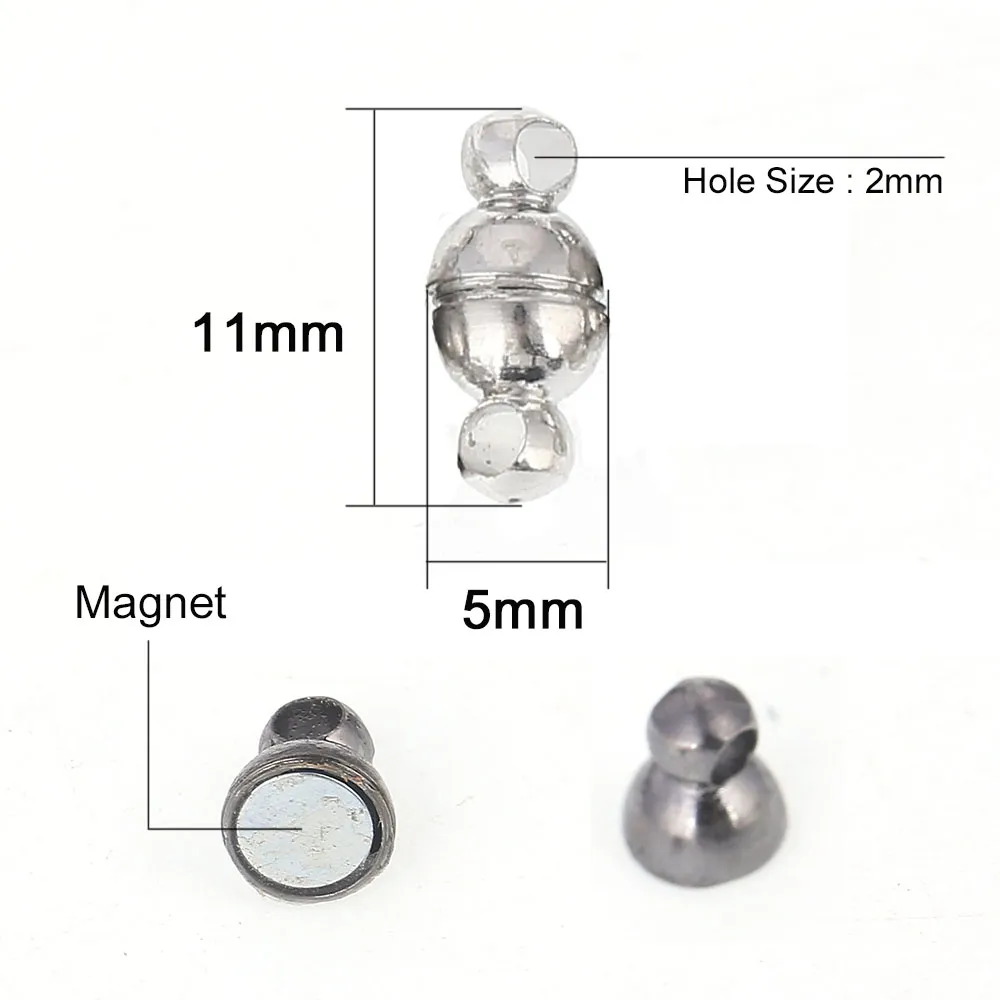 5 * 11MM 로즈 골드 블랙 빈티지 마그네틱 걸쇠 맞는 팔찌 커넥터 부품 자석 버클 보석 만들기 결과 액세서리