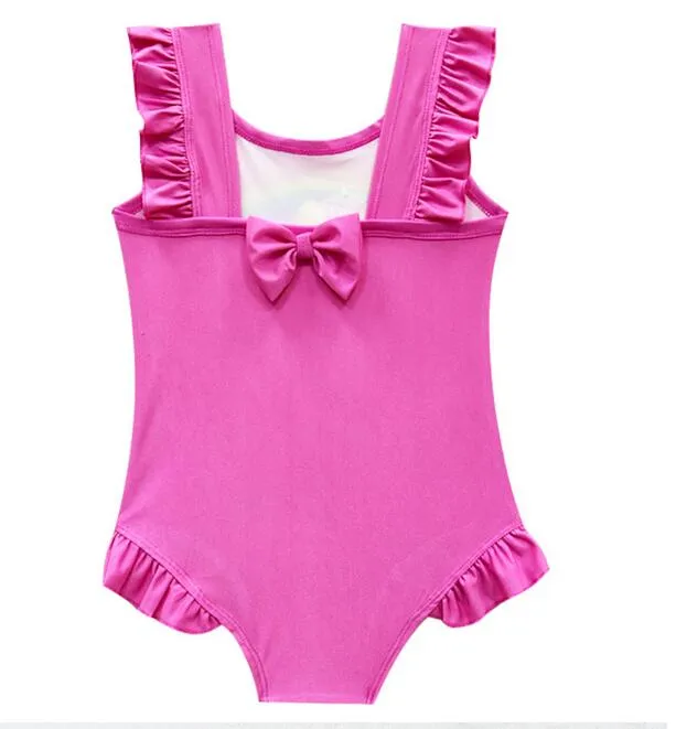 2018 6 design INS Unicorn Swimwear One Piece Bowknot Swimsuit Bikini Big Kids Summer Cartoon Infant Swim Bathing Suits Beachwear7229661