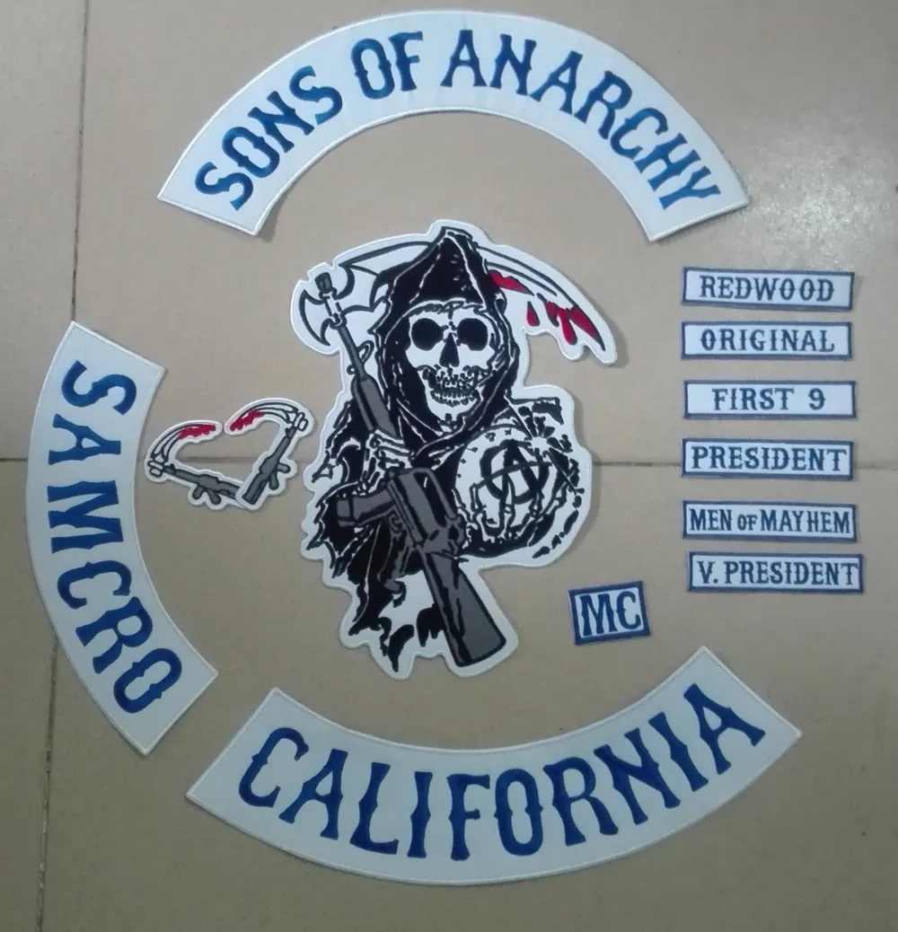 Newest Blue Sons Of Anarchy Patches For Motrocycle Biker Clothing
