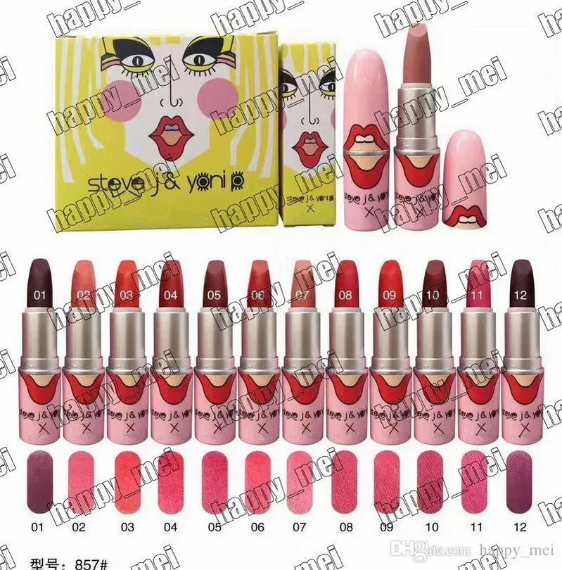 Envío gratis ePacket Nuevo maquillaje de labios NO: M857 Liptstick ¡Liptstick mate! 12 colores diferentes