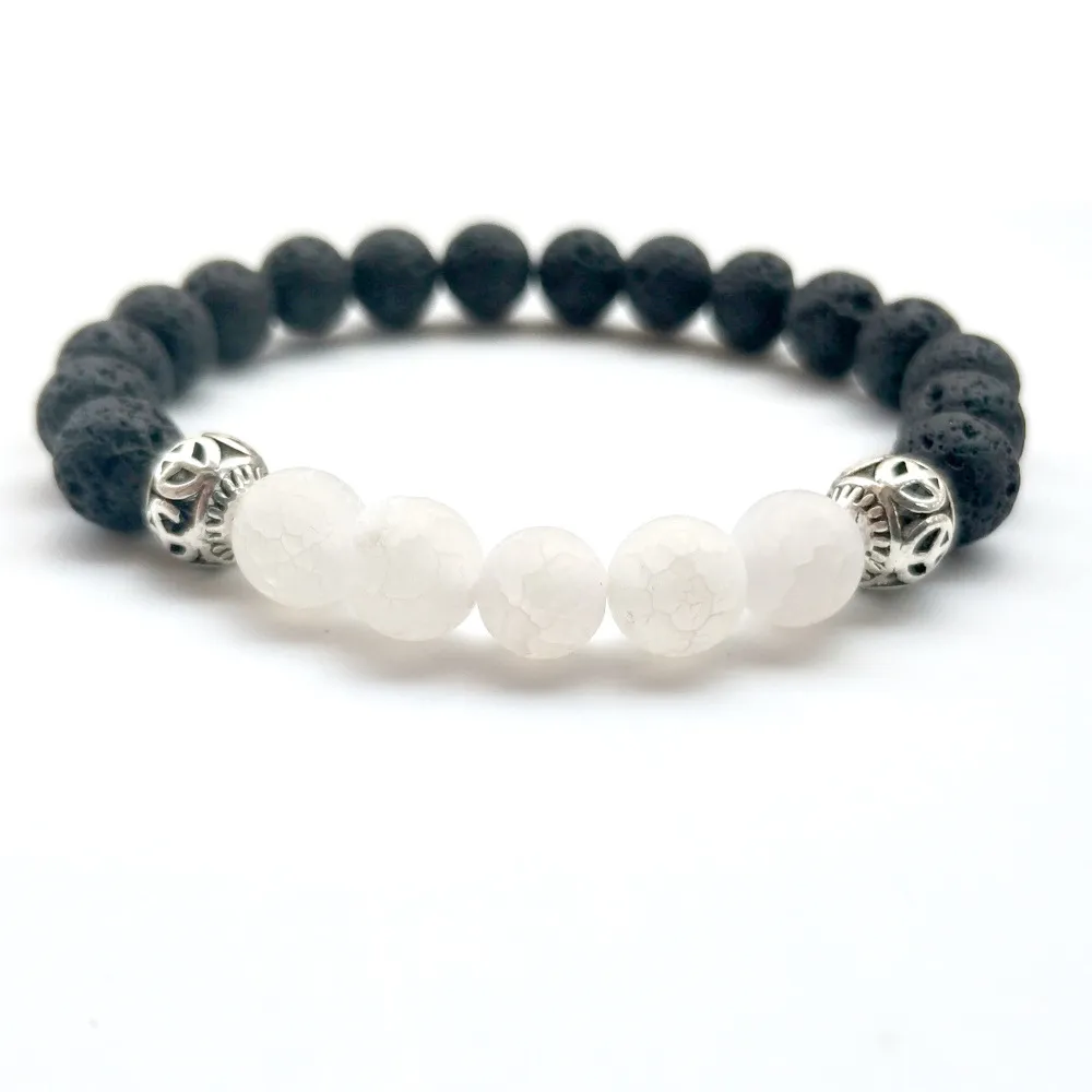 Date 8mm naturel noir pierre de lave coloré patiné perles bracelet huile essentielle parfum diffuseur bracelets femmes hommes yoga bijoux