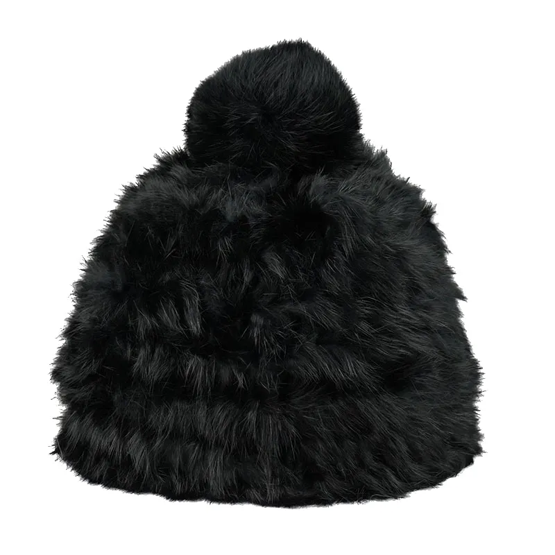 Partihandel Nya Mode Kvinnors Kanin Fur Hattor Ladies Vinter Varm Beret Kanin Fur Cap Rabbit Fur Hat för Kvinnor Ball Hat Fri frakt