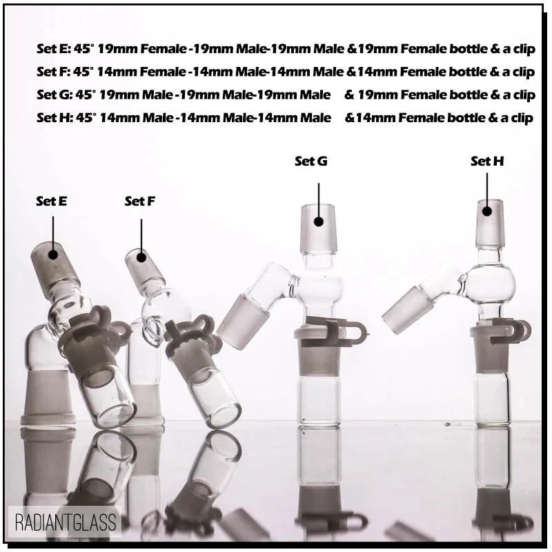 Caveohs 90/45 gradi Reclaimer Set impianti di olio di bong in vetro ha 14 18 adattatore maschile e femminile completo nuovo design