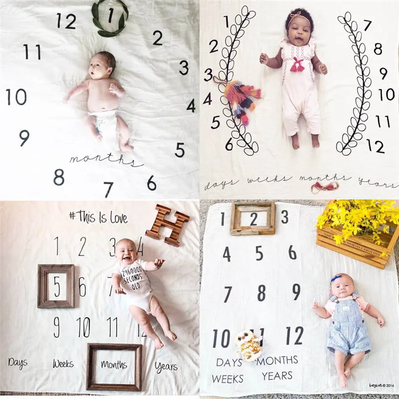 Racing Car Baby Milestone Blanket - 48x40 Inch, Soft Flannel, Checkered Flag Design With Growth Tracker