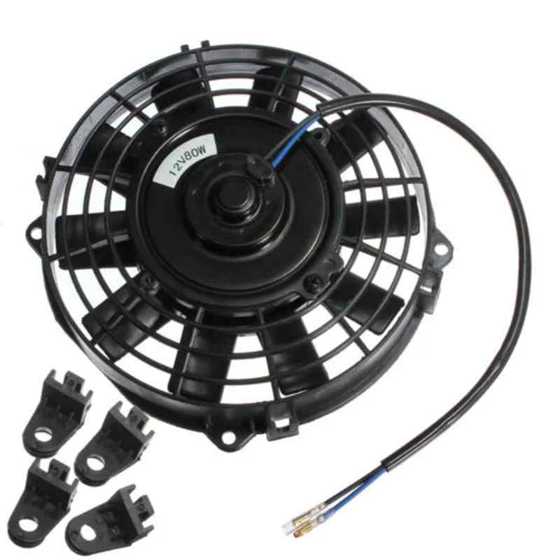 8 Slim Electric Radiator/Intercooler With 12V 4010 Blower Fan And