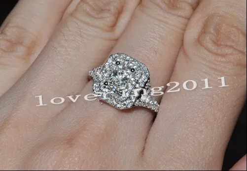choucong full stone twee rij diamant 10kt wit goud gevuld vrouwen engagement bruiloft band ring sz 5-11 cadeau