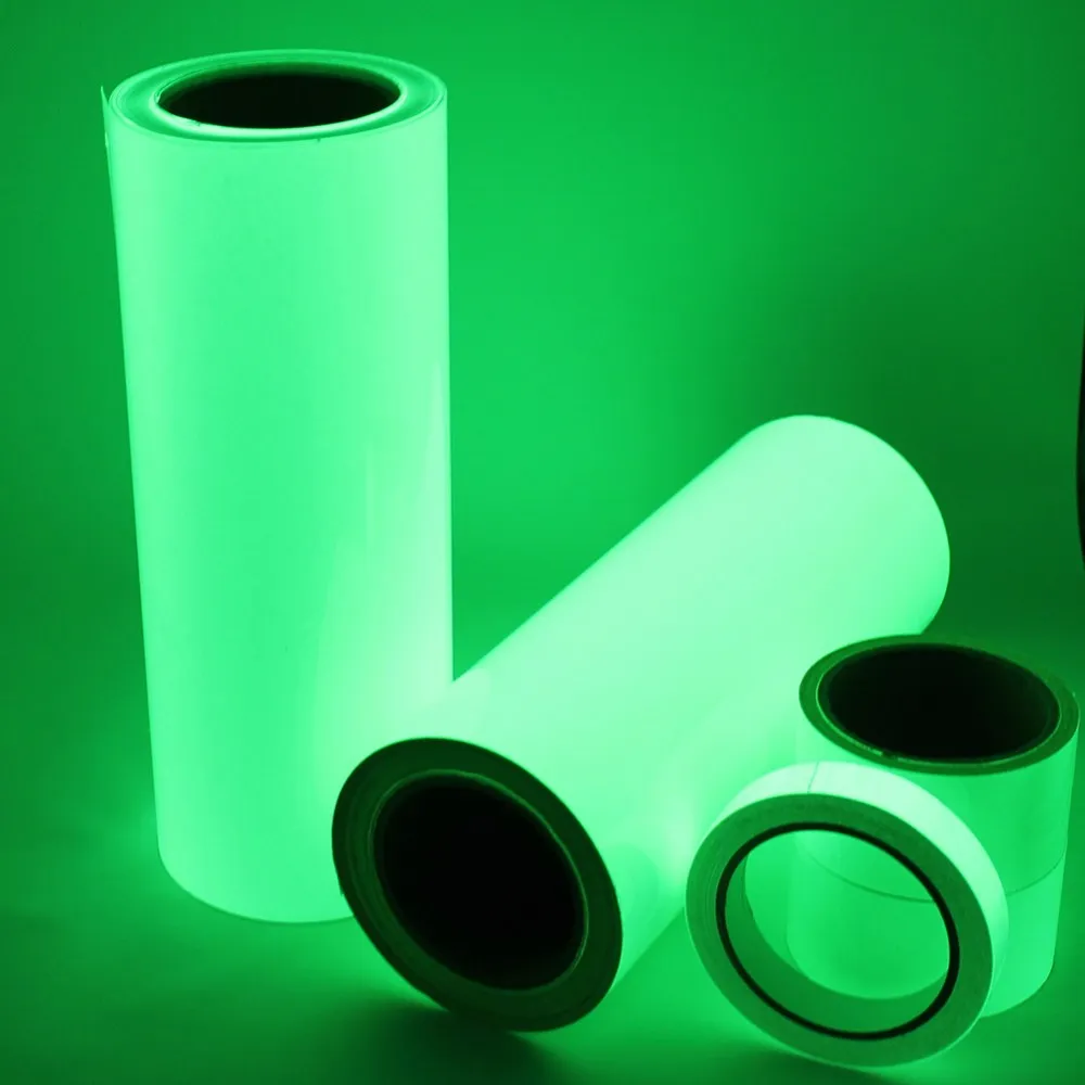 10 mm*10 m Lumineuze banden Groene gloed in donkere zelfklevende waarschuwingsbanden Veiligheidstapes Verwijderbare waterdichte tape stickers 2016