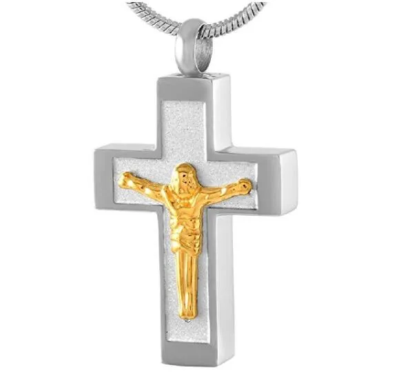 Collier pendentif croix de jésus en acier inoxydable 316, "amour éternel", vente en gros, urne commémorative, peut ouvrir des bijoux