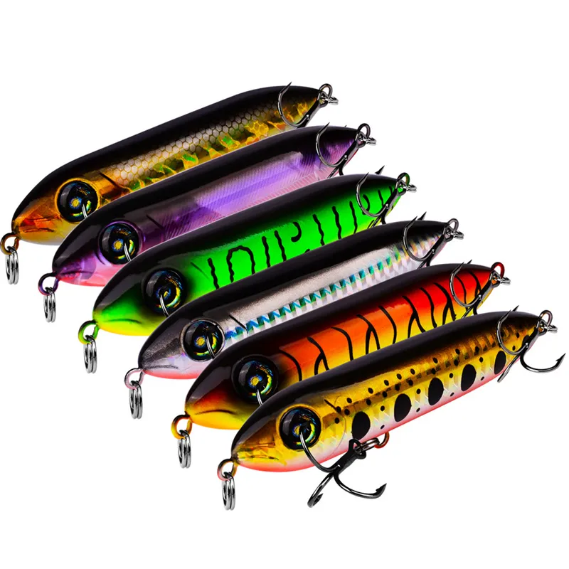 Señuelo de pesca Alice Crankbait, poste guía, 11,5g, 10,2 cm, Walkdog de buceo lento, natación, pez Artificial de plástico 3D, cebo tipo lápiz sin labios