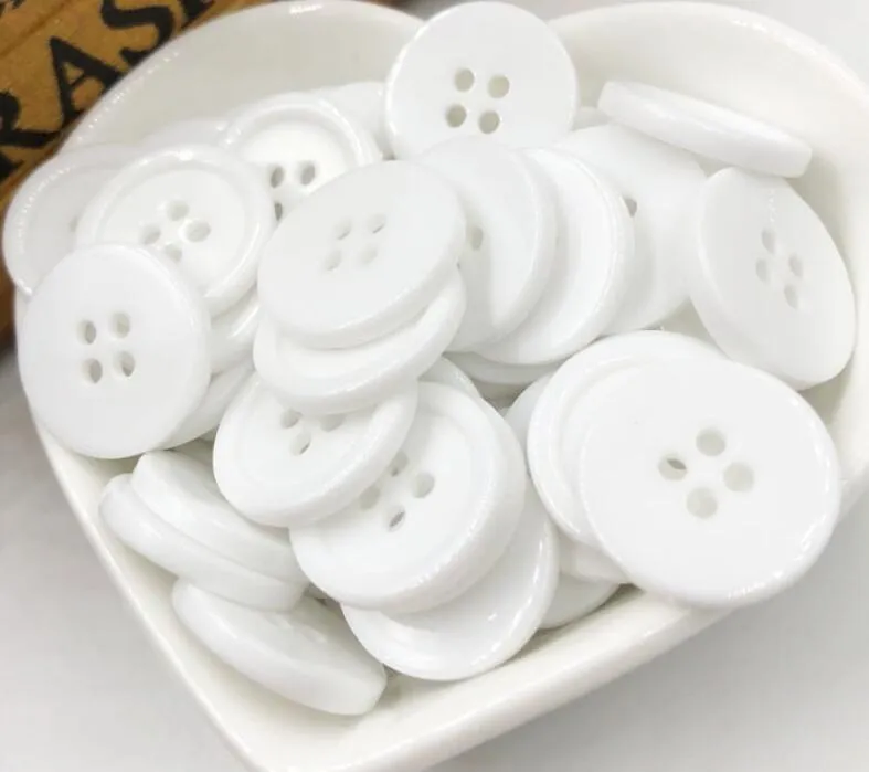 20mm 4 furos botão de plástico branco botão de costura DIY Crafts22953923493448