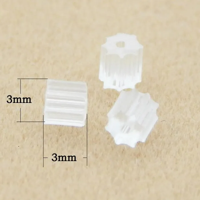 Bag oder Set 3mm Ohrringe Rückenstopper Ohrschlägerblock -Schmuck DIY -Zubehör White Clear Ocktagonal geformt PL9353189