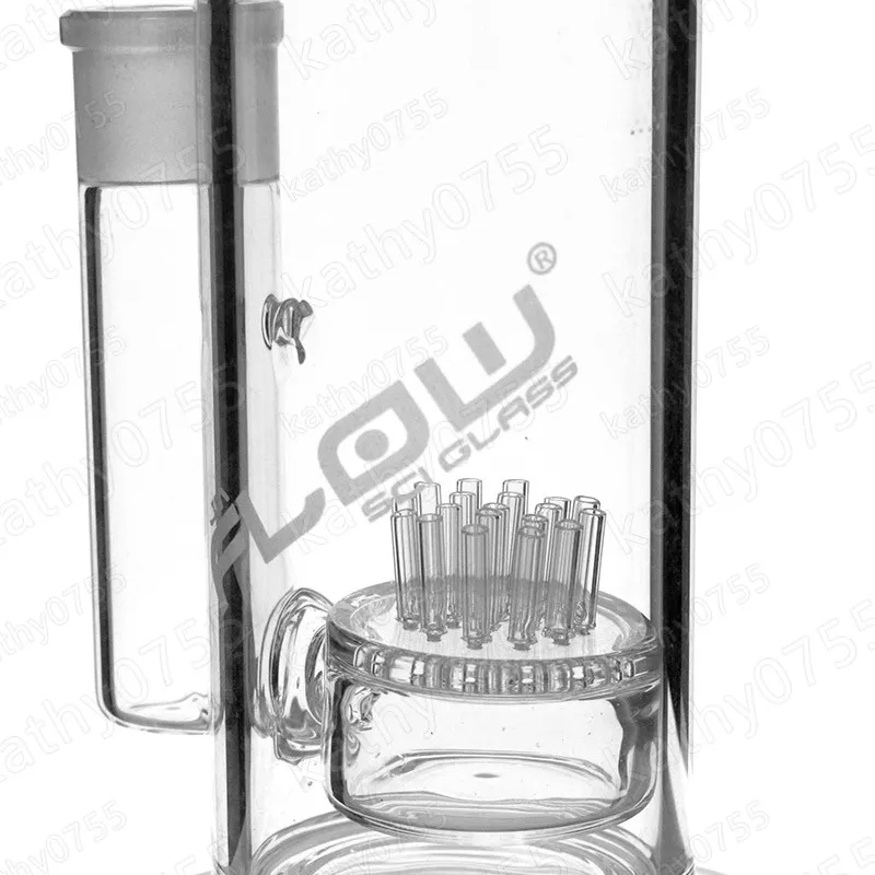 vattenpipor bongglas JM Flow Sci Mega 18 Sprinkler Perc Fat Can vattenpipsbong 18,8mm Honskarv 15 tum hög