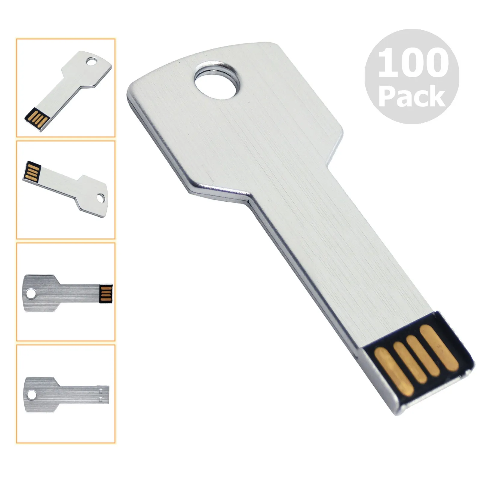 شحن مجاني 100pcs 16 جيجا بايت USB 2.0 فلاش محركات أقراص فلاش عصا مفتاح المعادن مفتاح فارغة للكمبيوتر كمبيوتر محمول MacBook Drives Pen Drives Multicolors