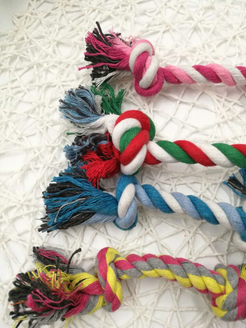 Pet Dog Toy Double Knot Cotton Rope Braided Bone Shape Puppy Chew Toy Cleaning Tooth 17cm 20cm ZA6104