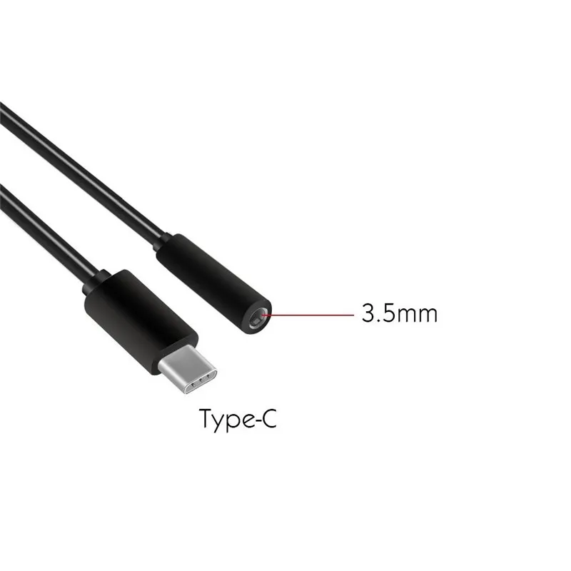 Tipo C preto macho macho para 3.5mm jake fêmea adaptador de áudio Cabos AUX conversor cabo para samsung s8 lg g5 etc telefone celular