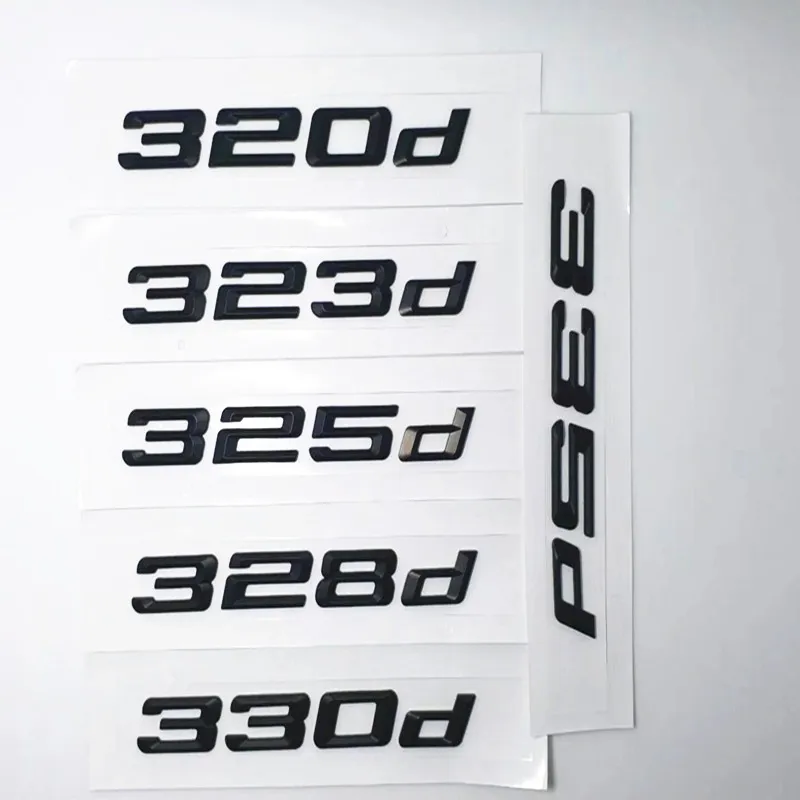 Black 316d 320d 325d 328d 330d 335d Emblem Number Number Letters لـ BMW 3 Series E90 E46 E91 E92 E93 F30 Car Accessories 277n