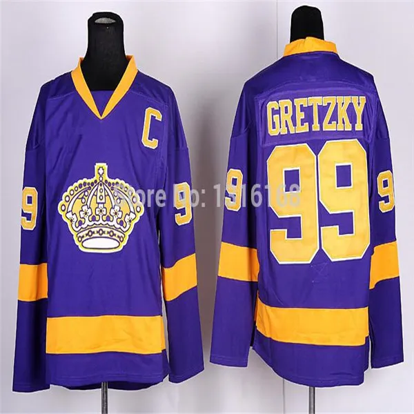 Los Angeles Kings No99 Wayne Gretzky Purple Fights Cancer Jersey