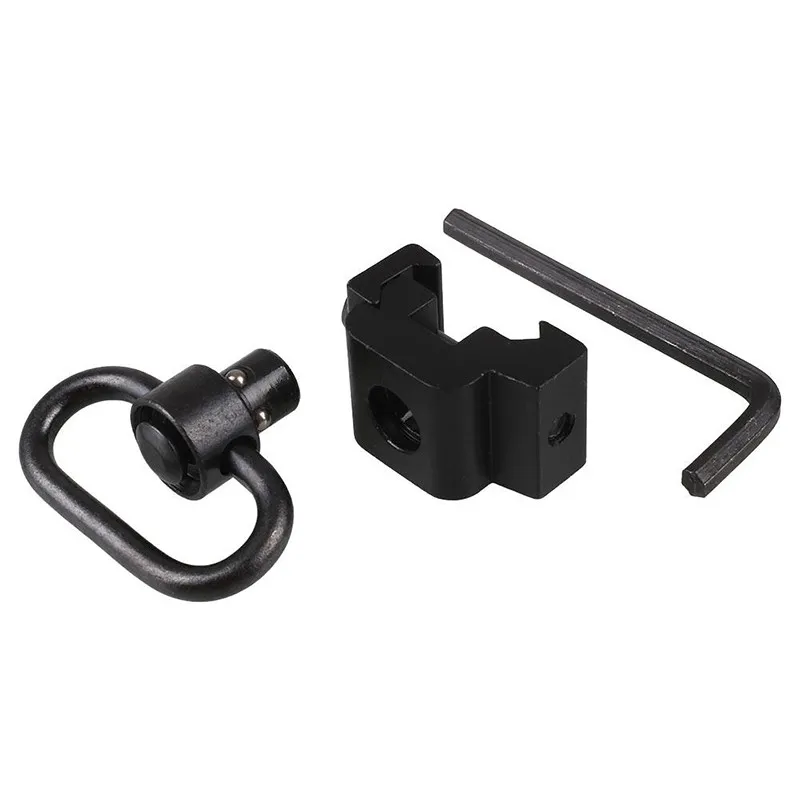 Heavy Duty Quick Release Detach Push Button Sling Swivel Adapter Set Picatinny Rail Mount Base 20mm Connecting Sling Ring