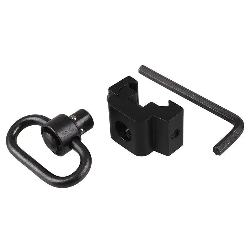 Heavy Duty Quick Release Lossa Tryckknapp Sling Sling Adapter Set Picatinny Rail Mount Base 20mm Anslutande Sling Ring