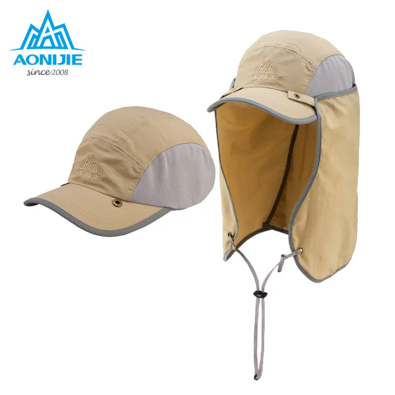 Aonijie Sports Escalada Caps Homens Ciclismo Correndo Chapéus De Pesca Mulheres Sombrinha Anti-UV Chapéu Ao Ar Livre de Viagem Dobrável Tampas de Sol chapéu