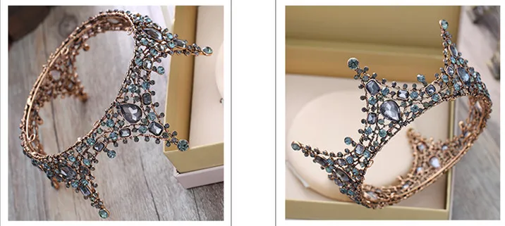 Janevini 2018 Vintage Baroque Bridal Crowns for Wedding Round Rhinestone Crystal Headbands Crown Tiaras Headpiece Wedding Hair Jew5831596