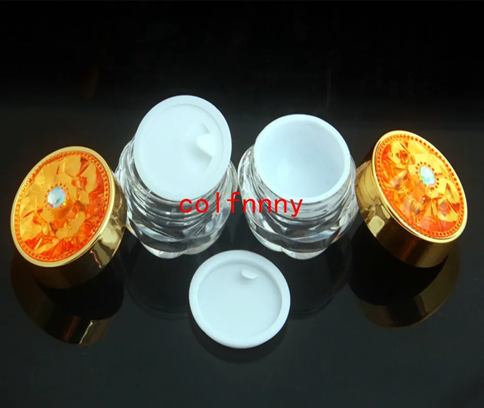 5g 10g Plastic Mask Bottles With Lids Golden Acrylic Sample Small Empty Cream Jars Cosmetic Packaging Containers