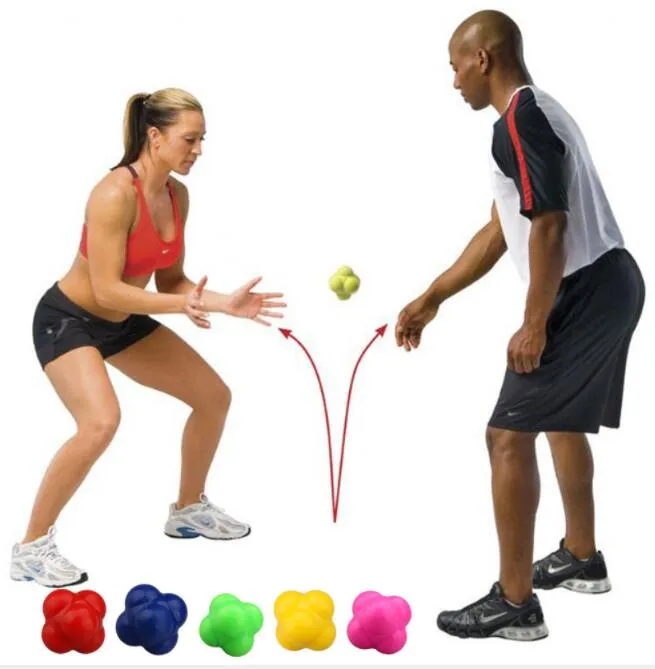 六角形のバウンスボールの高難易度ヨガボールの固体フィットネストレーニングの敏捷性速度反応TRPボールマッサージボール