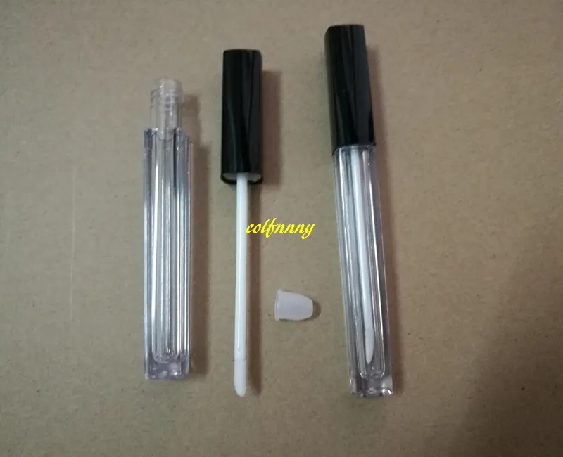 / Tube brillant à lèvres vide réservoir d'huile à lèvres maquillage récipient brillant à lèvres 5ml Tubes carrés en plastique avec le prix de gros