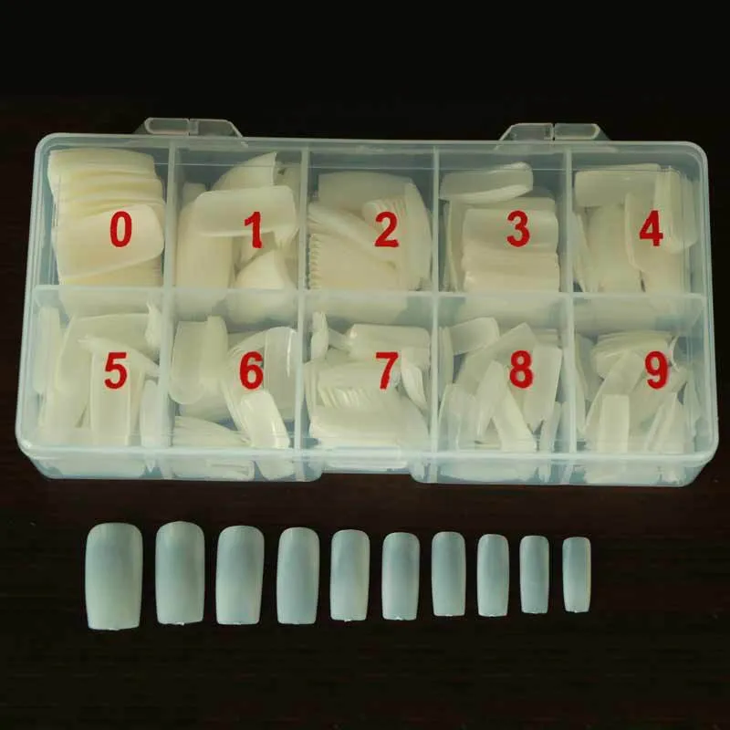 500pcs/box Natural Nails Tips False Nail Art Tips White / natural / transparent 3 color dropshipping