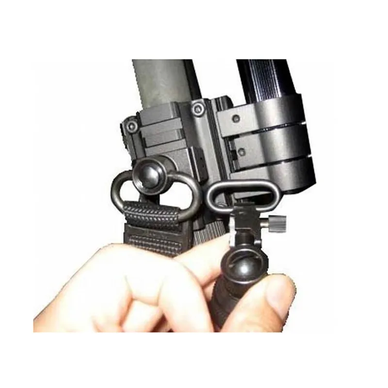 Heavy Duty Quick Release Lossa Tryckknapp Sling Sling Adapter Set Picatinny Rail Mount Base 20mm Anslutande Sling Ring