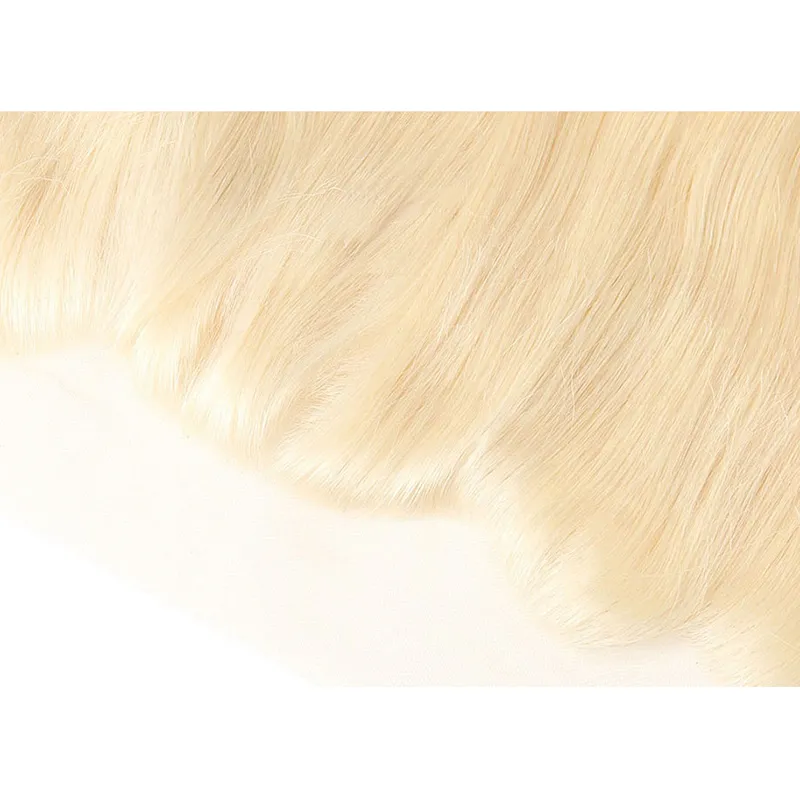 Blonde Bündel mit frontaler Brasilianer Jungfrau Haar 613 Blonde Silky geradees menschliches Haar Weave 3 Bündel mit 13x4 Spitze Frontal 1021546303