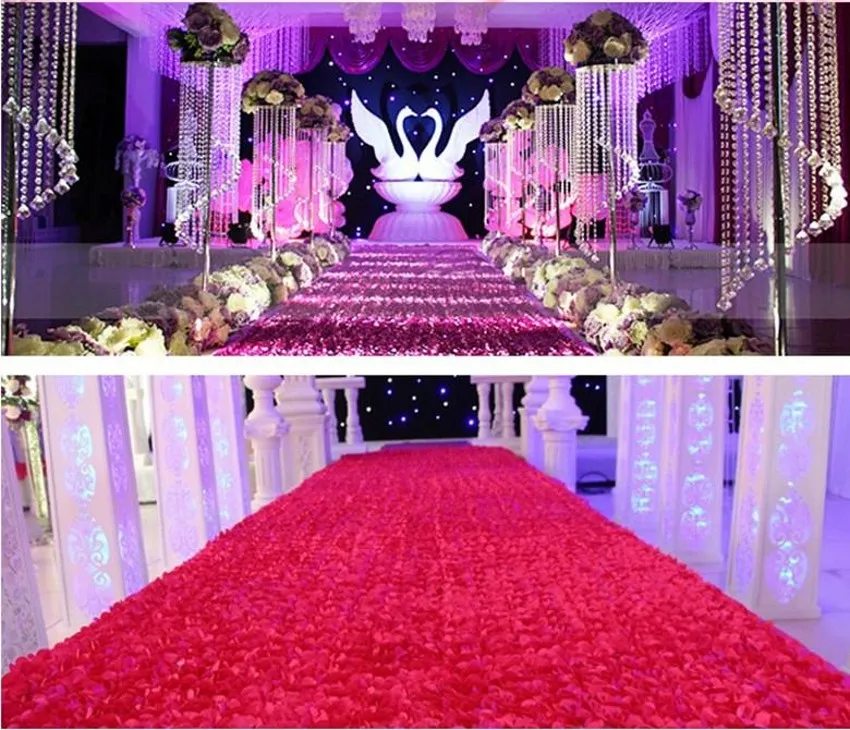 30mWedding Aisle Runner White Rose Flower Petal Carpet For Wedding Centerpieces Favors Decoration Supplies