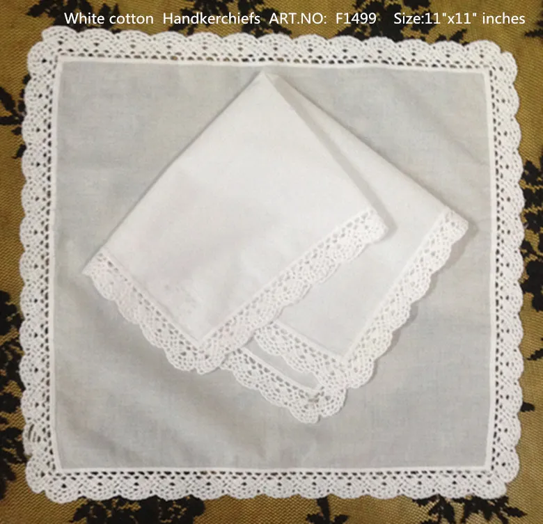 Conjunto de 12 têxteis domésticos lenço de casamento 3030cm Cotton Ladies Hankies Adultos Mulheres Hanky Party Gifts bordados crochet lace27328383