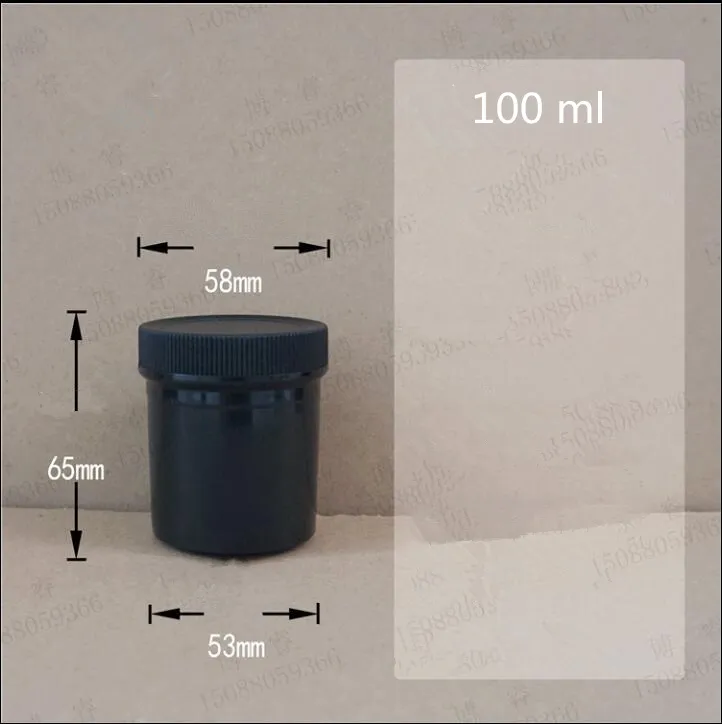 30 pcs Free Shipping 100 150 250 ml Empty Black Plastic Bottles Bank For Ink  Paste Sample Packaging Containers