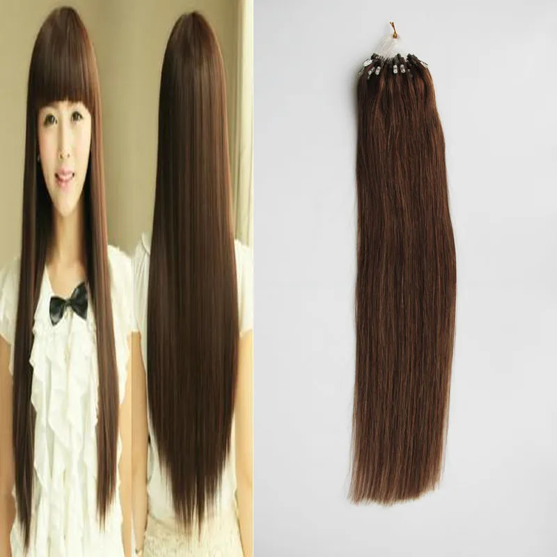 Micro Bead Extensions 100g Rak Micro Loop Human Hair Extensions 1g / Stand 16 "18" 20 "22" 24 "26" Mikrolänk Mänskliga hårförlängningar