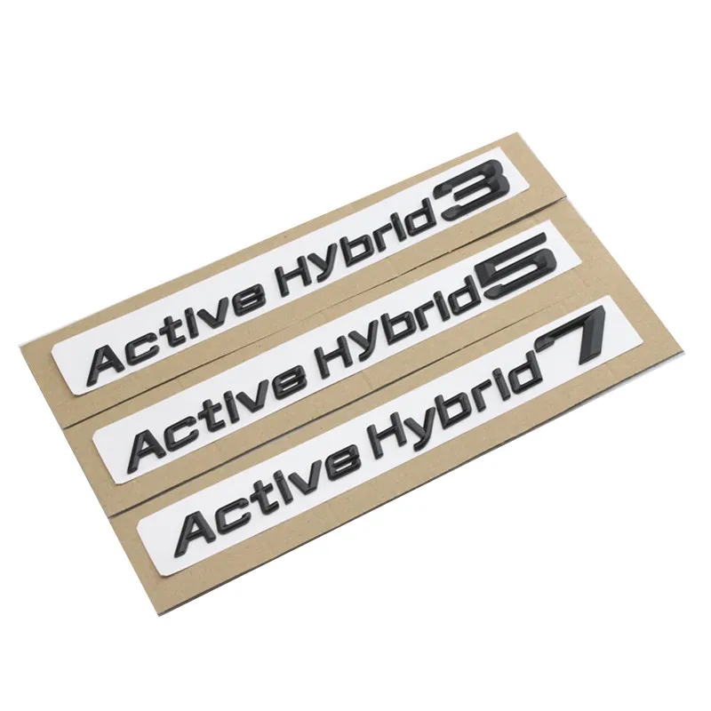 Nouveau 3D Chrome Argent et Noir Actif Hybride 3 5 7 Coffre Couvercle Arrière Emblèmes Badge Noir Lettres pour BMW 3-5-7 Série