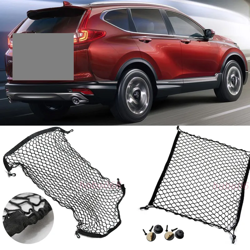 För Honda City Civic CR-V CR-Z Crosstour CRX Element Fit HR-V Bakre bagageutrymme Cargo Organizer Storage Nylon Plain Vertical Seat Net Net Net