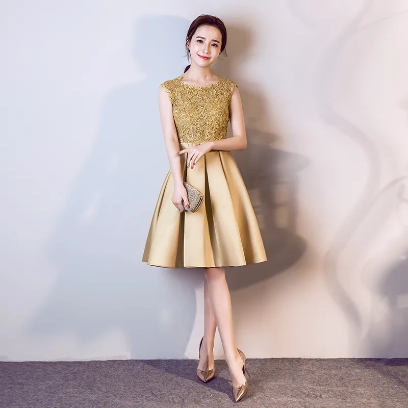 gold open sewn gown Elegance Formal Evening Dresses Qatar 2024 sexy elegant short skirt
